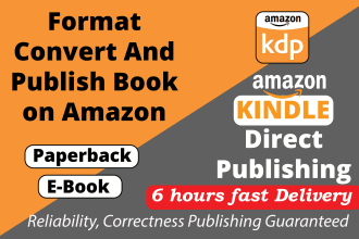 format your book for amazon KDP paperback ebook and upload