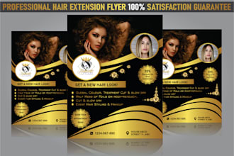 create hair extension, beauty ,salon flyer, event flyer