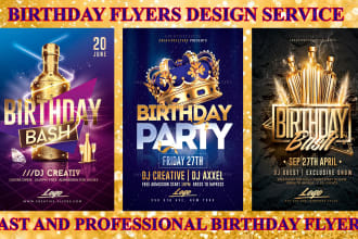 design beautiful birthday flyers within 6 hours
