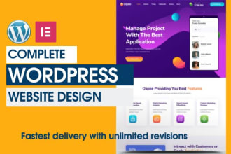 design wordpress website, elementor landing page design