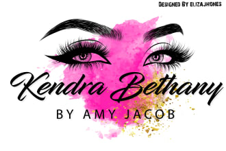 do feminine watercolor signature eyelash beauty hair,nail salon logo design