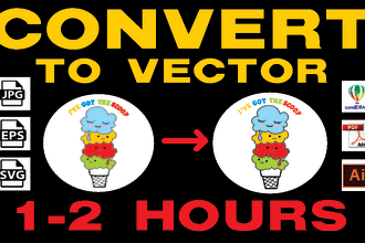 convert logo or raster to vector within 2 hours