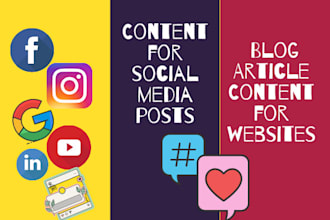 write content, blogs for instagram and facebook