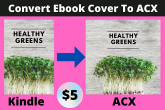 convert fix or resize ebook cover to acx or audible audiobook cover design