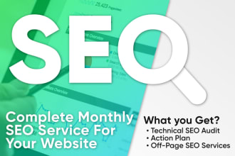 complete monthly seo service to rank website on google