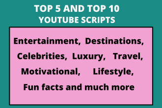 write engaging and well researched youtube scripts