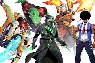 draw character concept art for anime, comics, games