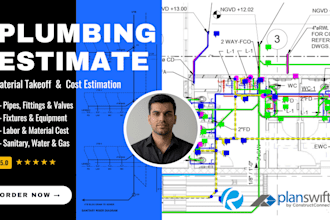 do plumbing material take off and cost estimation