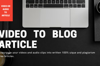 write an article from audio or video files by repurposing content
