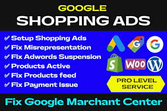 fix gmc or setup google shopping ads and product listing on merchant center
