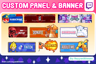 create unique custom discord, youtube, twitch panels and banners