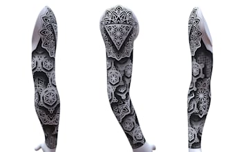create sleeve tattoo design in geometric style