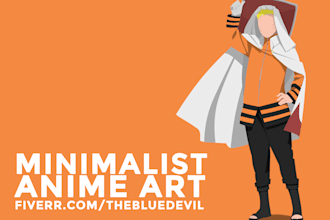 make minimalist anime art from anything