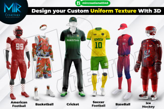 design any custom sportswear uniform with 3d sports mockup