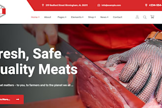 create and redesign your butcher store website in wordpress