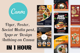 design flyers, posters, banners and social media posts in canva and photoshop