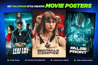 design professional movie poster, film poster, game poster