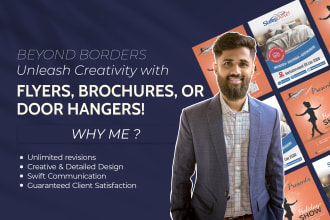 design flyer, brochure, and door hanger in 24hr