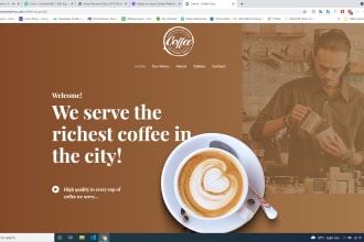 create a beautiful coffee shop wordpress website for you