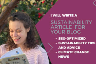 write an article on sustainability for your blog