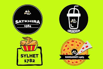 design clean badge, round sticker, label, and logo design