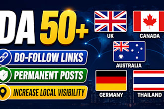 publish da 50 blog posts on UK, ca, au, de, thai blogs