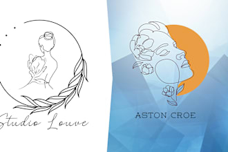 illustrate minimalist, modern and line art logo
