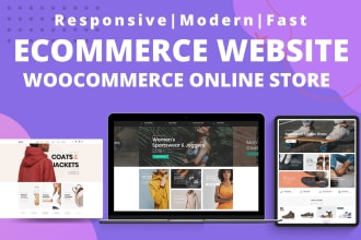design, develop a custom ecommerce website, woocommerce website, or online store