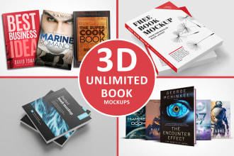 do book cover, ebook cover kindle paperback into 3d mockups