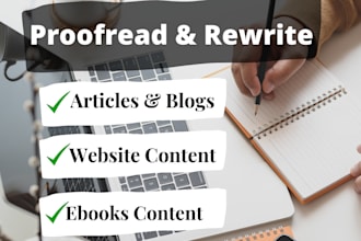 rewrite articles and blogs to make them plagiarism free