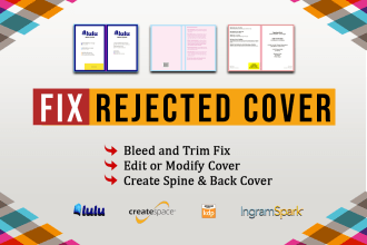 fix, format and resize your rejected KDP book cover, ingramspark cover