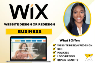 design or redesign a professional custom wix website for your business 24 hours