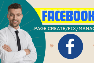 fix or create facebook business page also manage social media