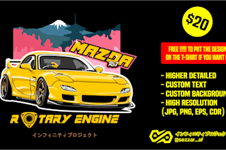 make your favorite car or vehicle into a cartoon vector