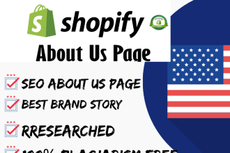 write killer SEO optimized shopify about us page