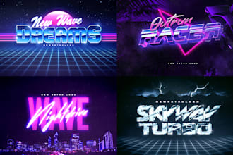 make an 80s style retro text logo
