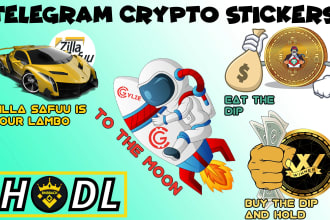create telegram stickers package for your crypto projects