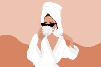 create minimalist, custom digital illustrations for person, couple or family