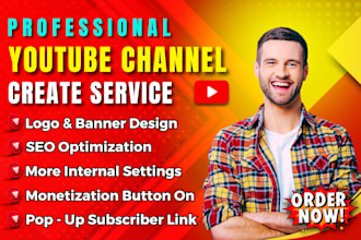 create and setup youtube channel with logo, art, and SEO