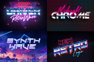 make an 80s style retro text logo