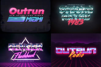 make an 80s style retro text logo