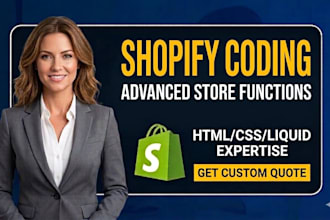 do shopify bug fix, shopify custom coding, shopify website