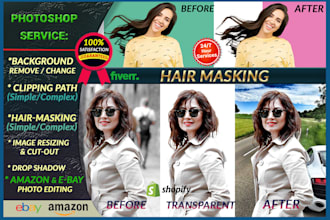 do photo background remove, hair masking and clipping path services