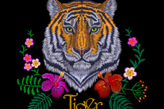 customised embroidery digitising of logo, design