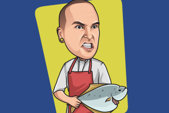 draw big head cartoon caricature, vector portrait, avatar
