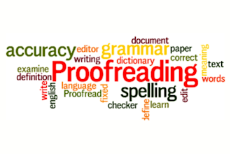 grammar check, proofread,  spelling in fast delivery