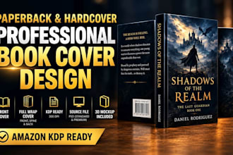 design a paperback and hardcover book cover for amazon KDP