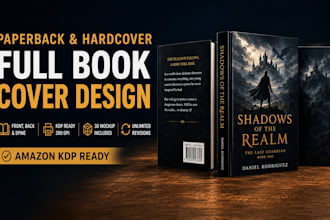 design a paperback and hardcover book cover for amazon KDP