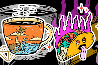 illustrate a vintage t shirt design for your tshirt