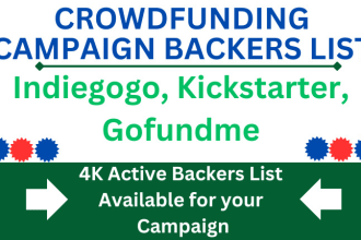 get an active crowdfunding kickstarter indiegogo gofundme backers list